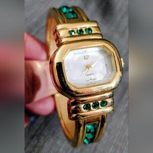 Absolutely Gorgeous Bangle Bracelet Watch with Monther of Pearl Dial New Battery